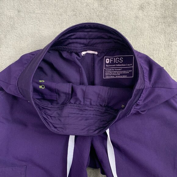 Figs Scrub Pants Womens XS Petite Zamora Jogger Workwear Digital Grape RN Nurse - Picture 10 of 13